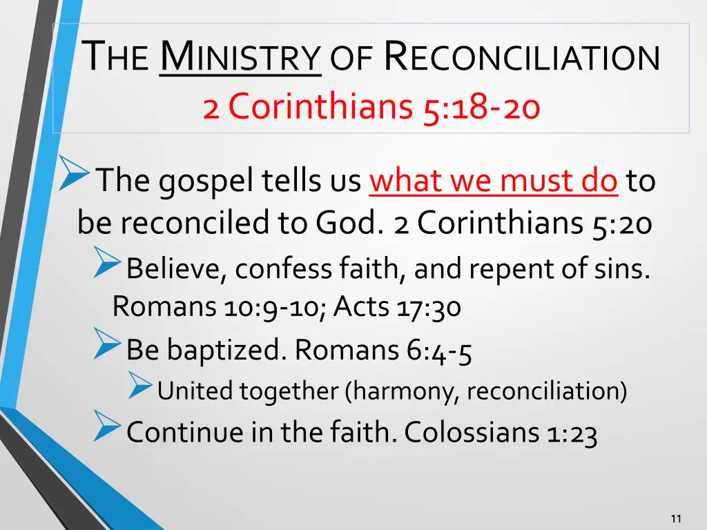 t he m inistry of r econciliation 2 corinthians 3