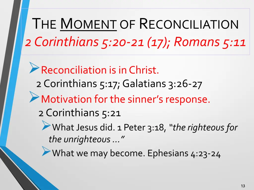t he m oment of r econciliation 2 corinthians 1