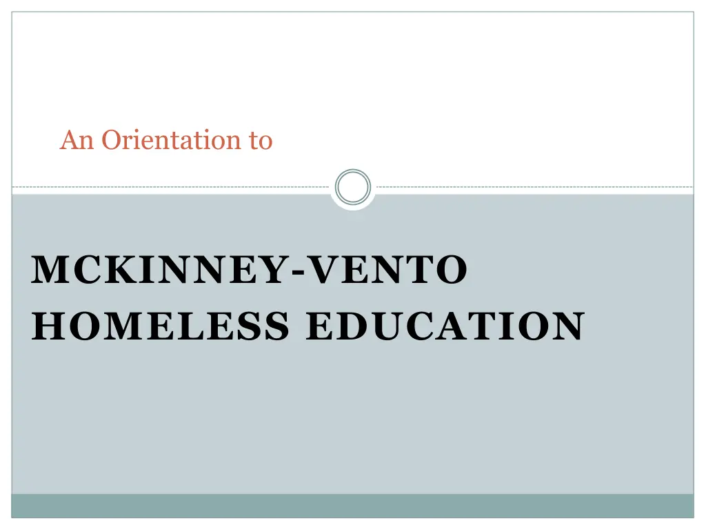 an orientation to
