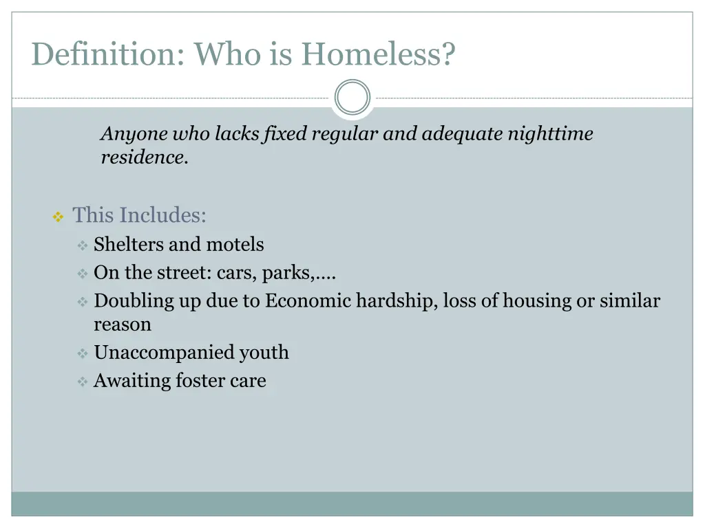 definition who is homeless
