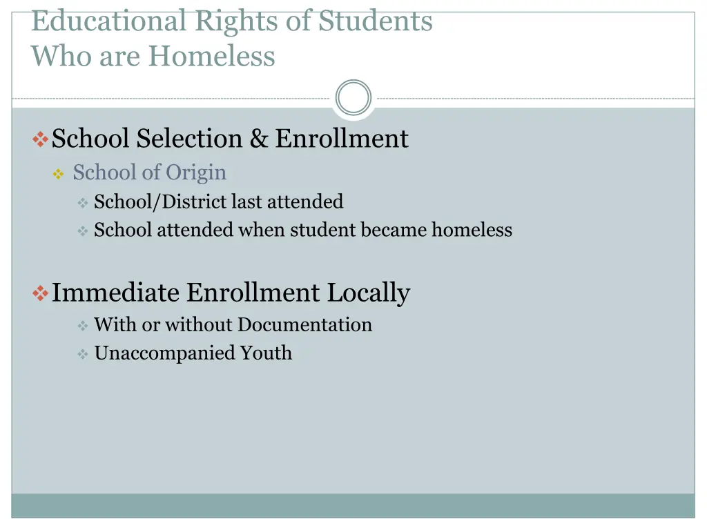 educational rights of students who are homeless