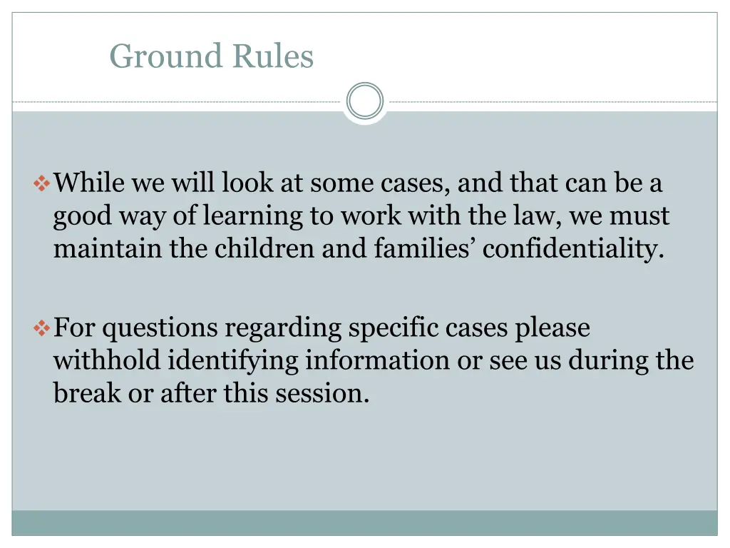 ground rules