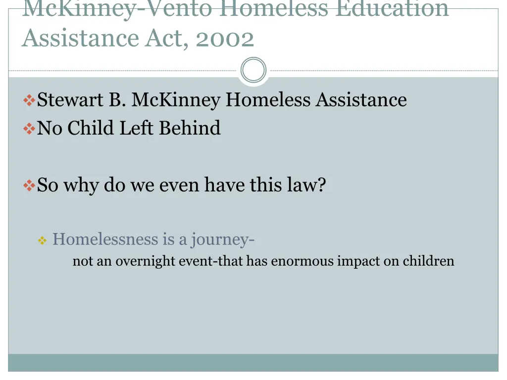 mckinney vento homeless education assistance