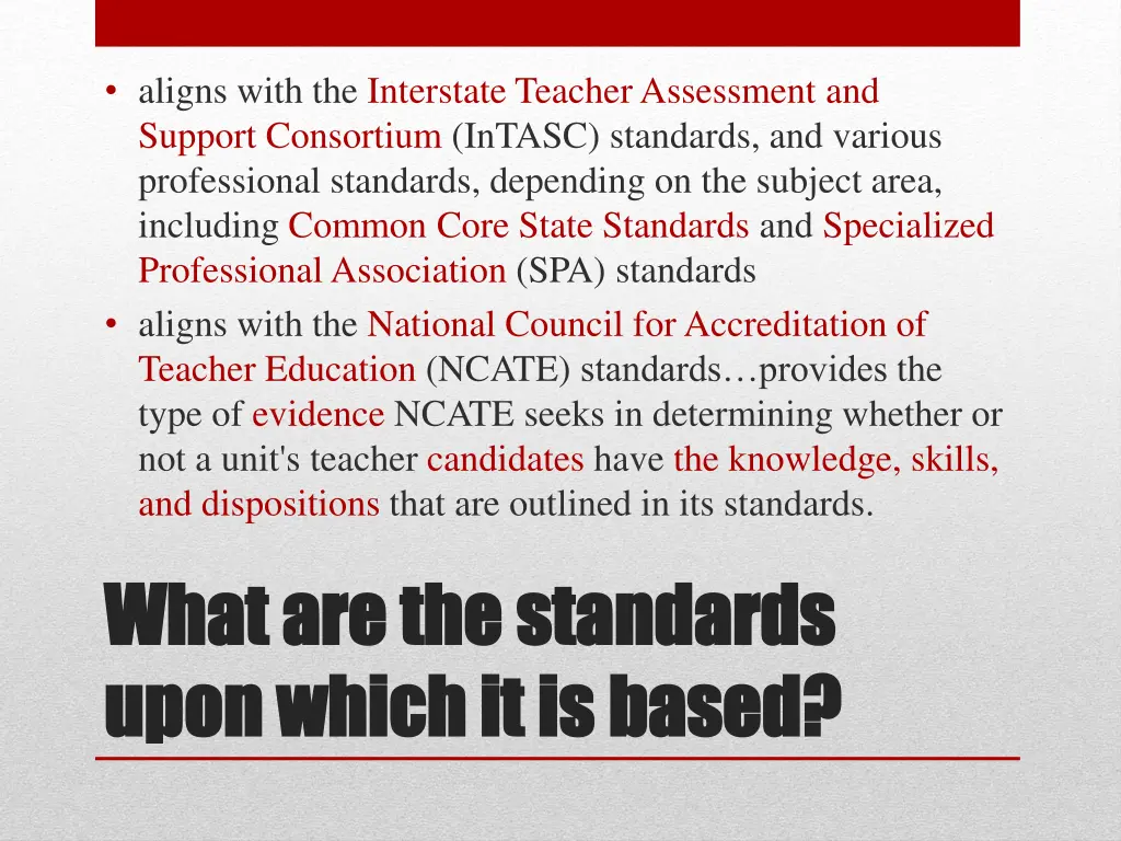 aligns with the interstate teacher assessment