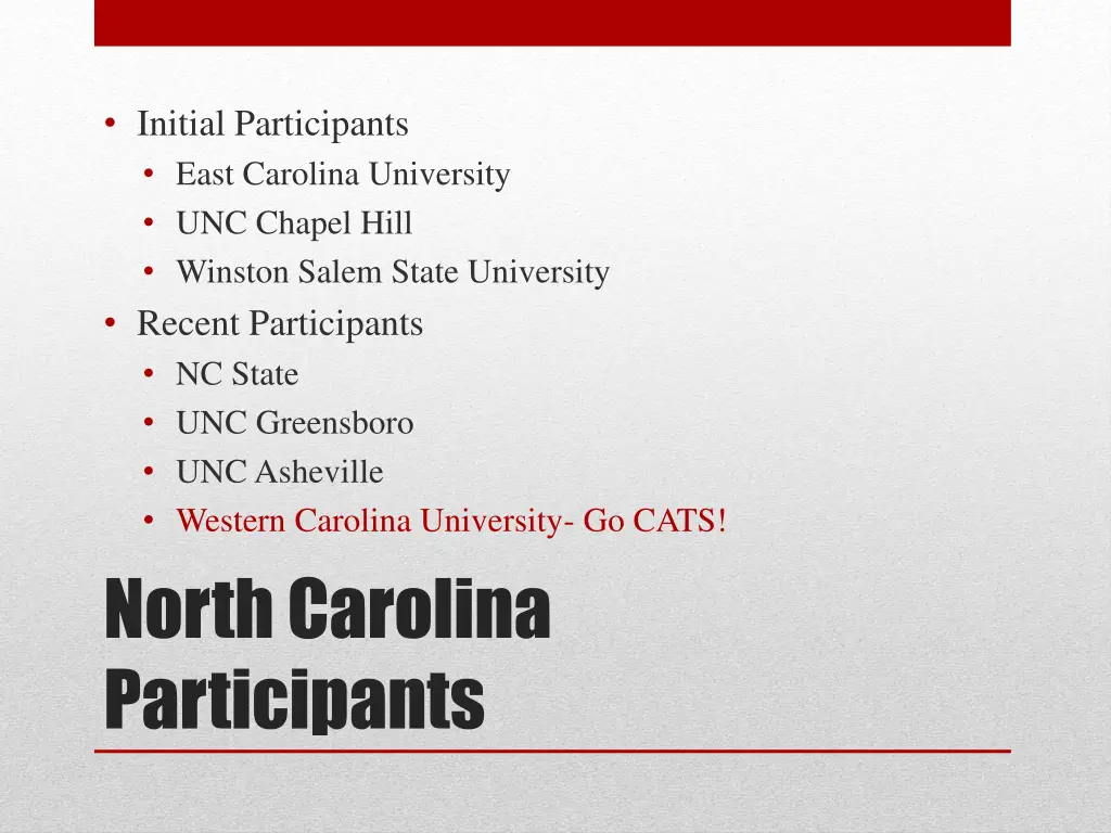initial participants east carolina university