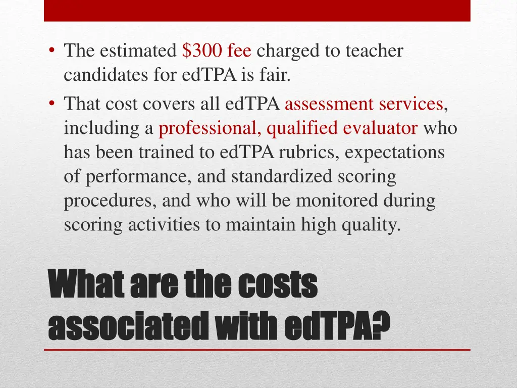 the estimated 300 fee charged to teacher