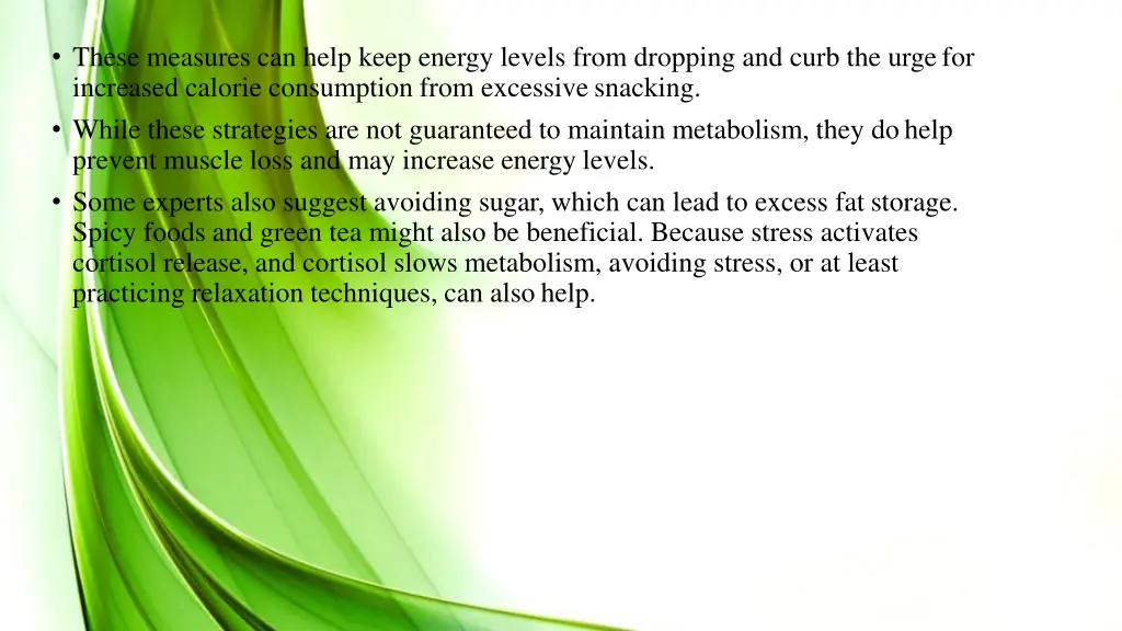 these measures can help keep energy levels from