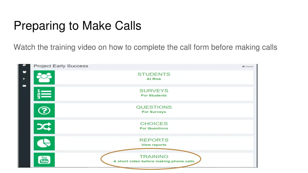 preparing to make calls