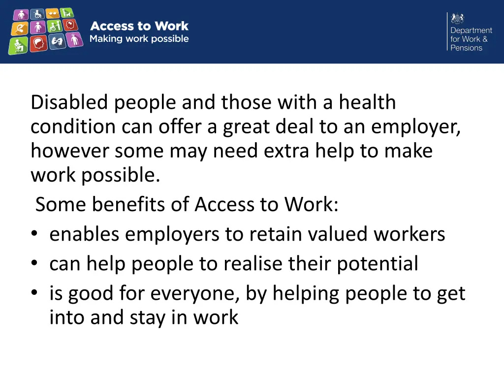 disabled people and those with a health condition