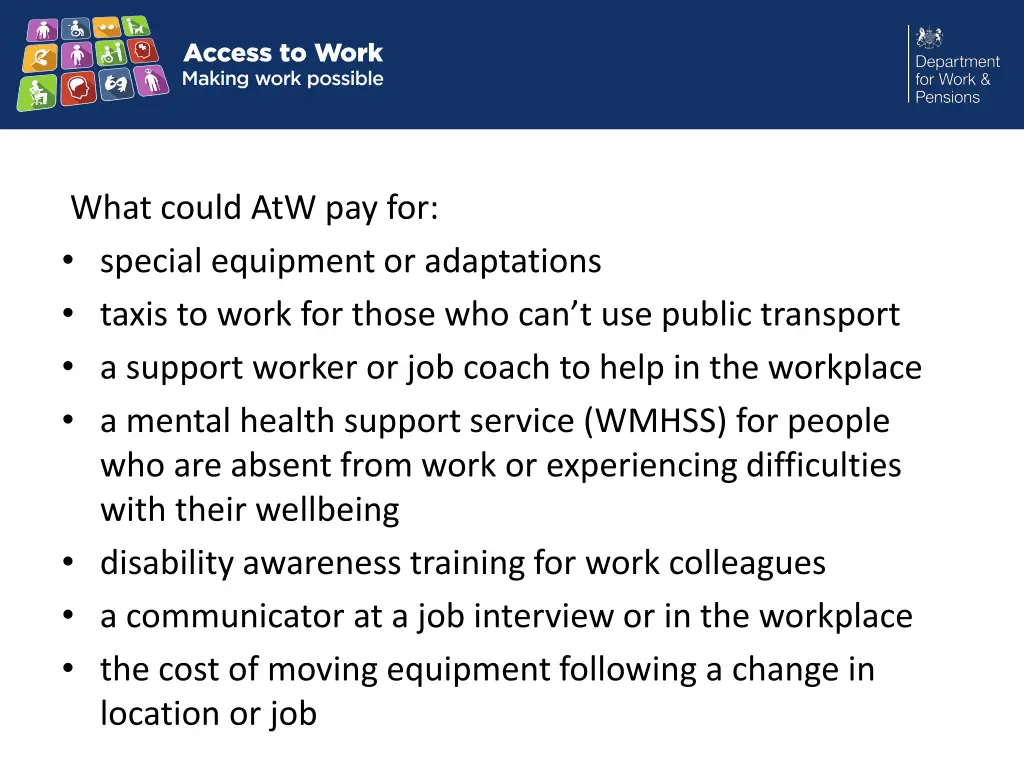 what could atw pay for special equipment