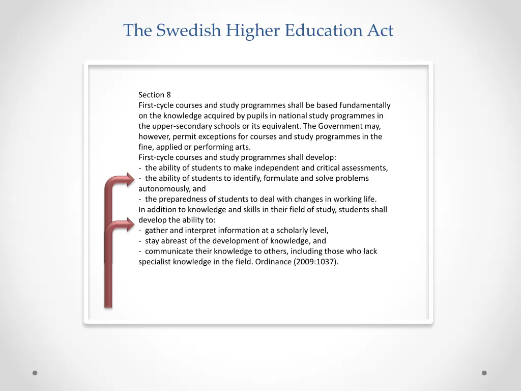 the swedish higher education act