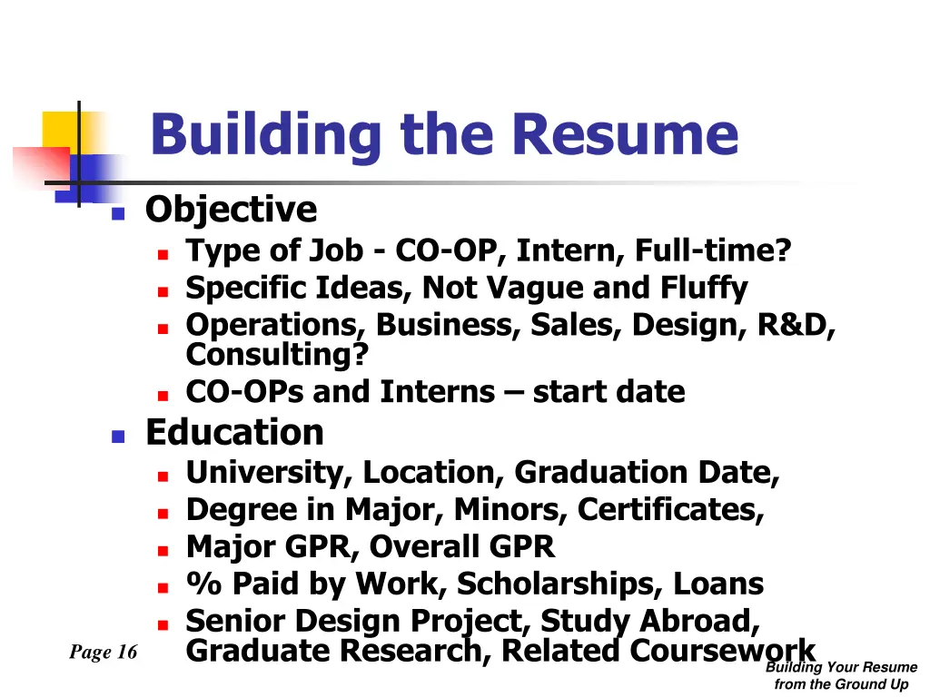 building the resume 4