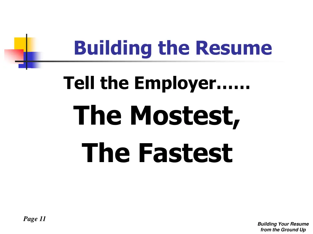 building the resume
