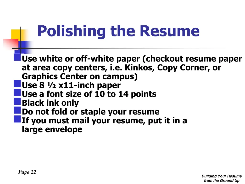 polishing the resume 1