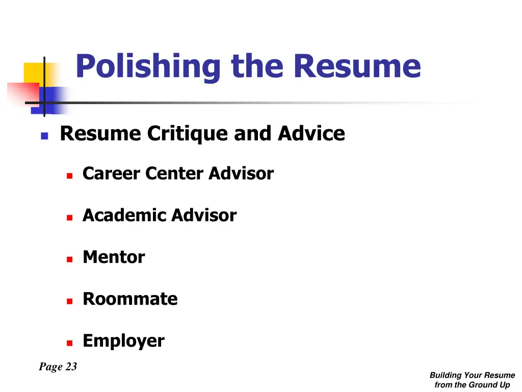 polishing the resume 2