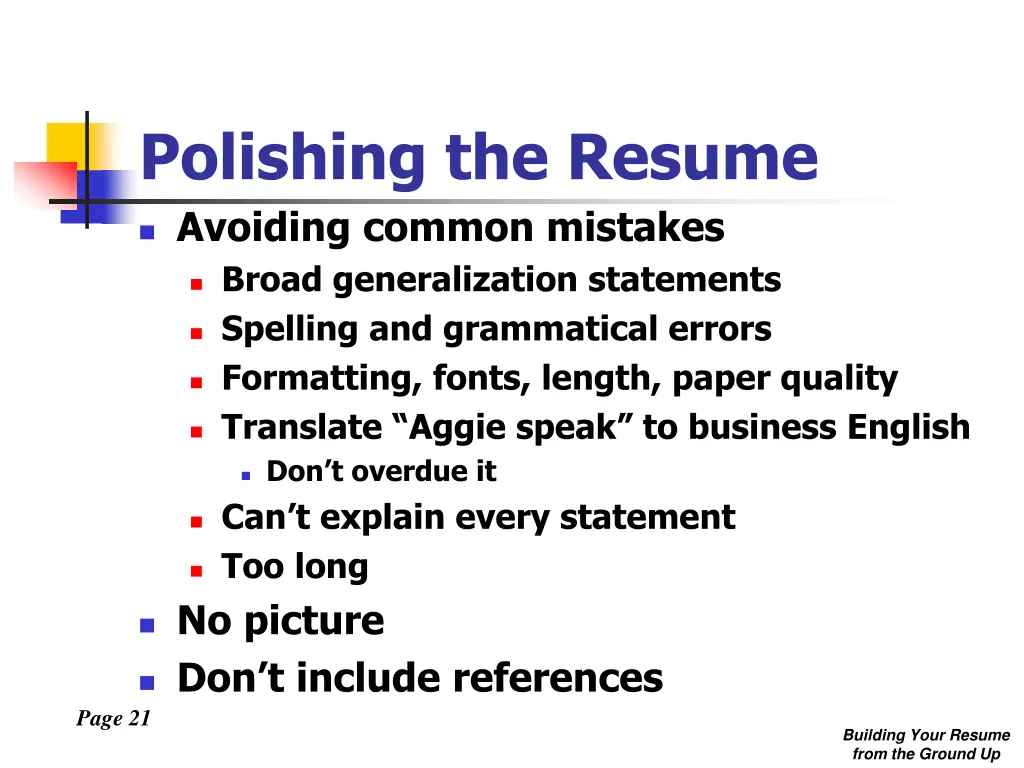 polishing the resume avoiding common mistakes