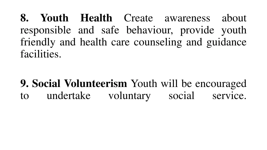 8 responsible and safe behaviour provide youth
