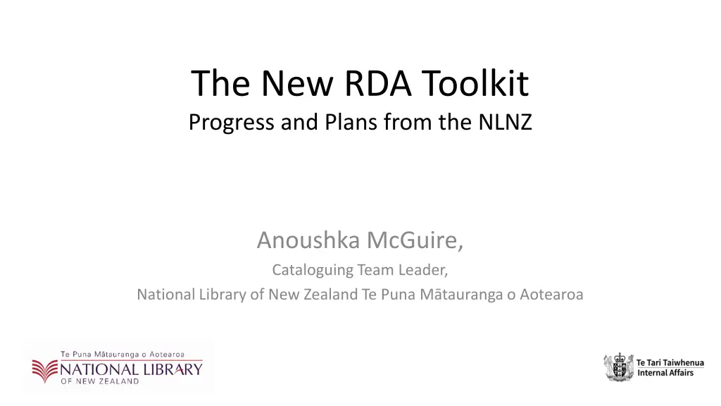 the new rda toolkit progress and plans from