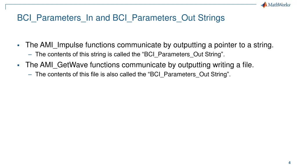 bci parameters in and bci parameters out strings