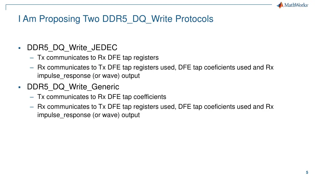 i am proposing two ddr5 dq write protocols
