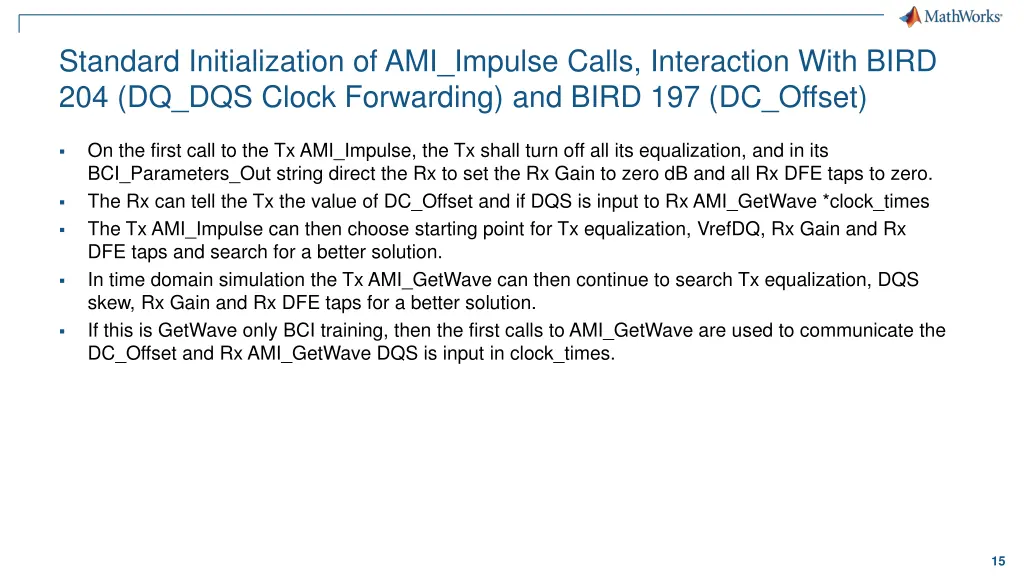 standard initialization of ami impulse calls