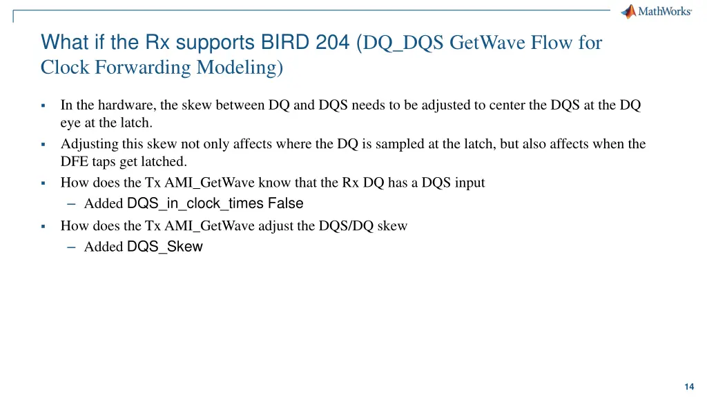 what if the rx supports bird 204 dq dqs getwave