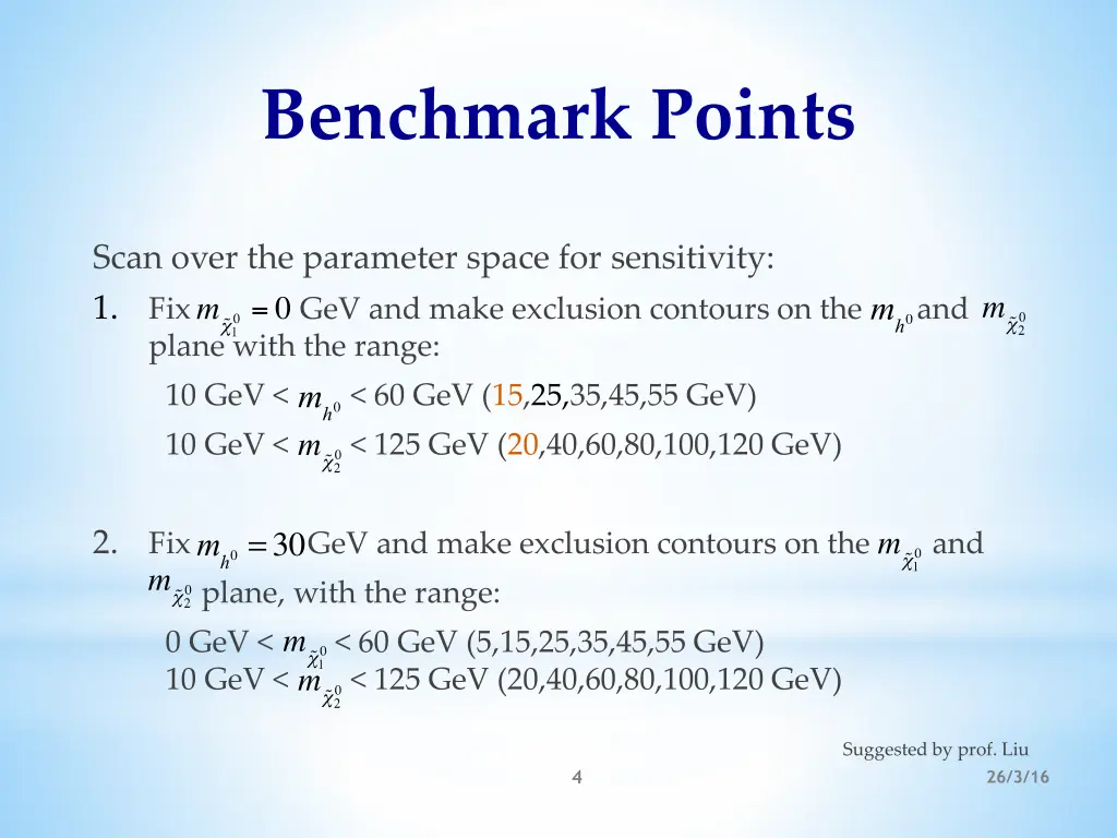 benchmark points