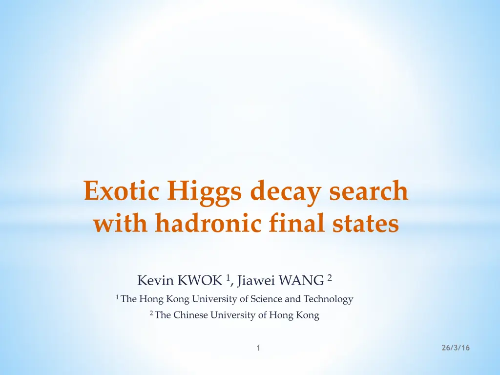exotic higgs decay search with hadronic final