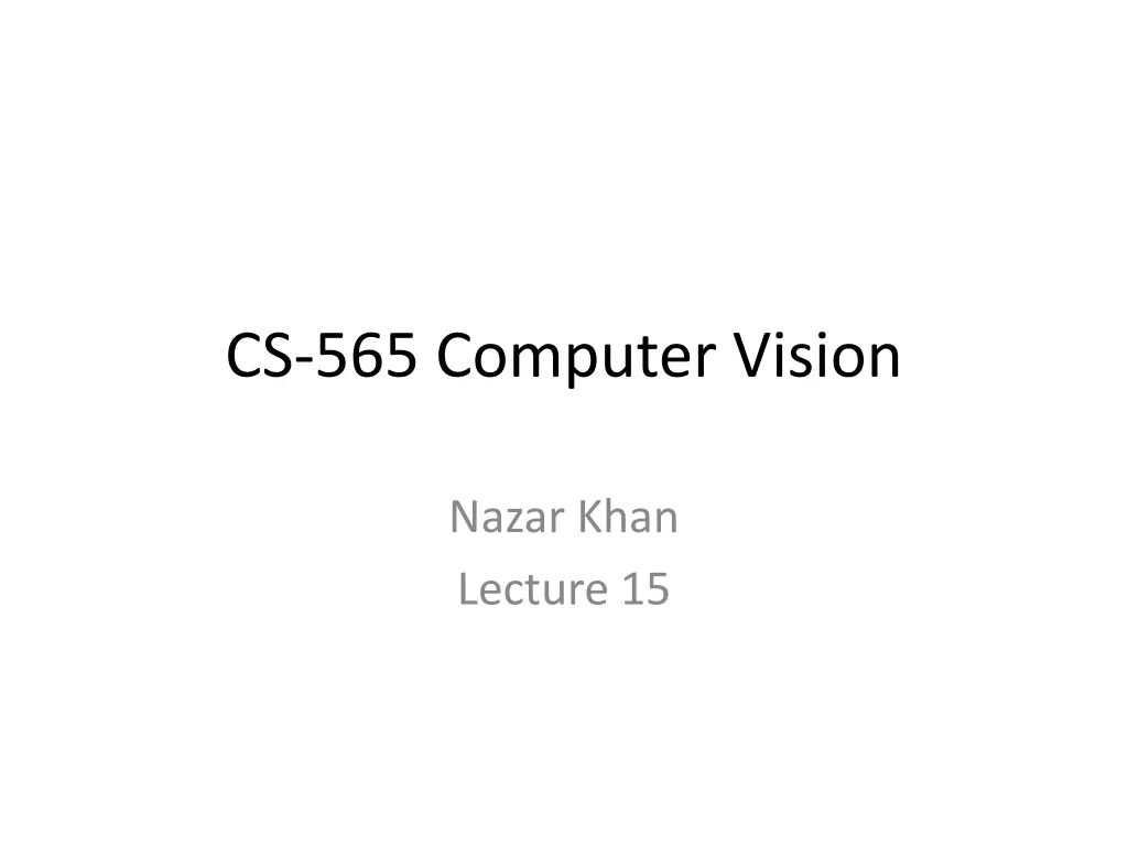 cs 565 computer vision