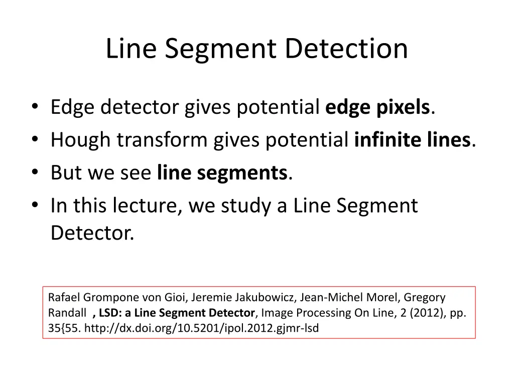 line segment detection
