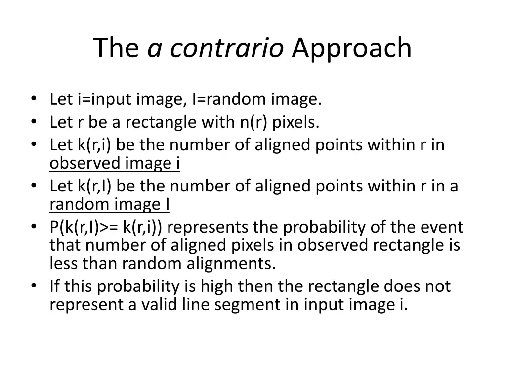 the a contrario approach 2