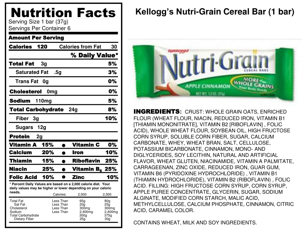 nutrition facts serving size 1 bar 37g servings