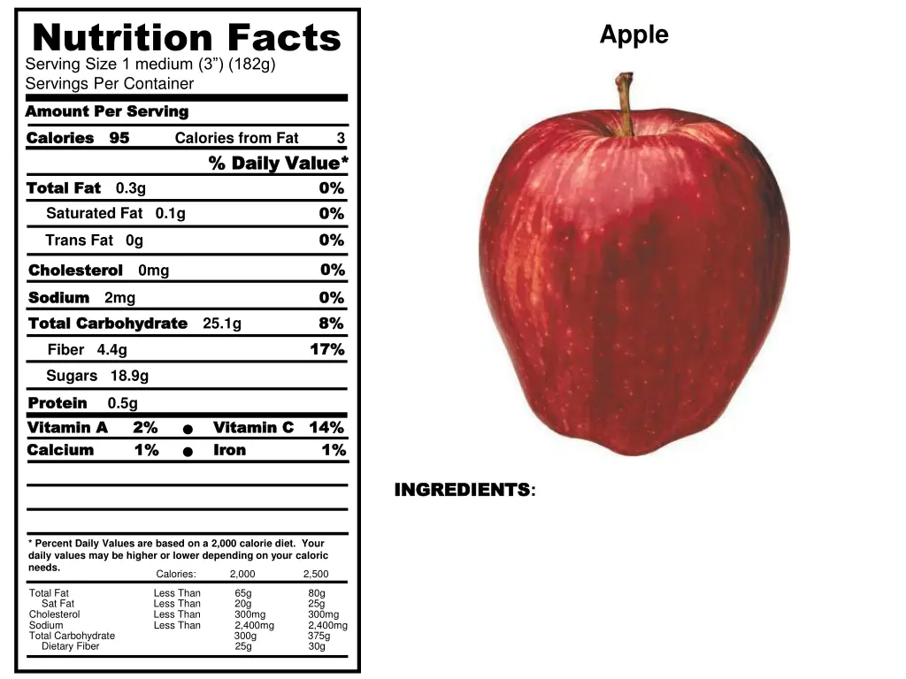 nutrition facts serving size 1 medium 3 182g