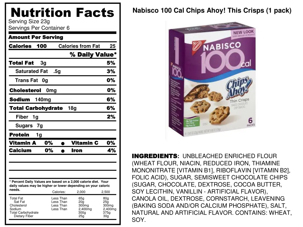 nutrition facts serving size 23g servings