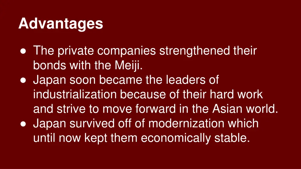 advantages
