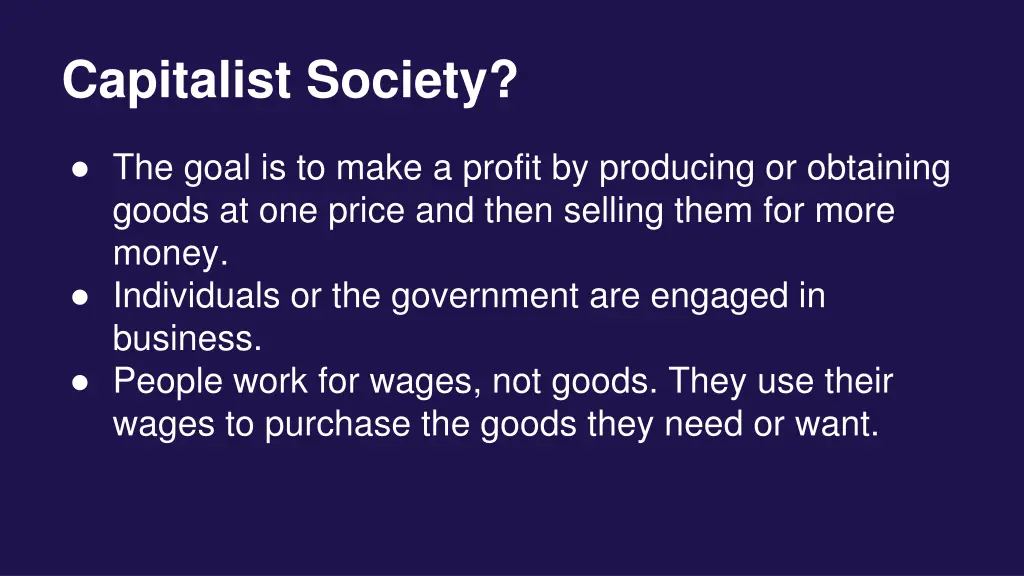 capitalist society