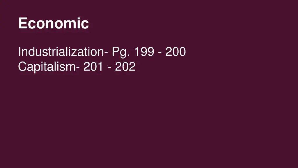 economic