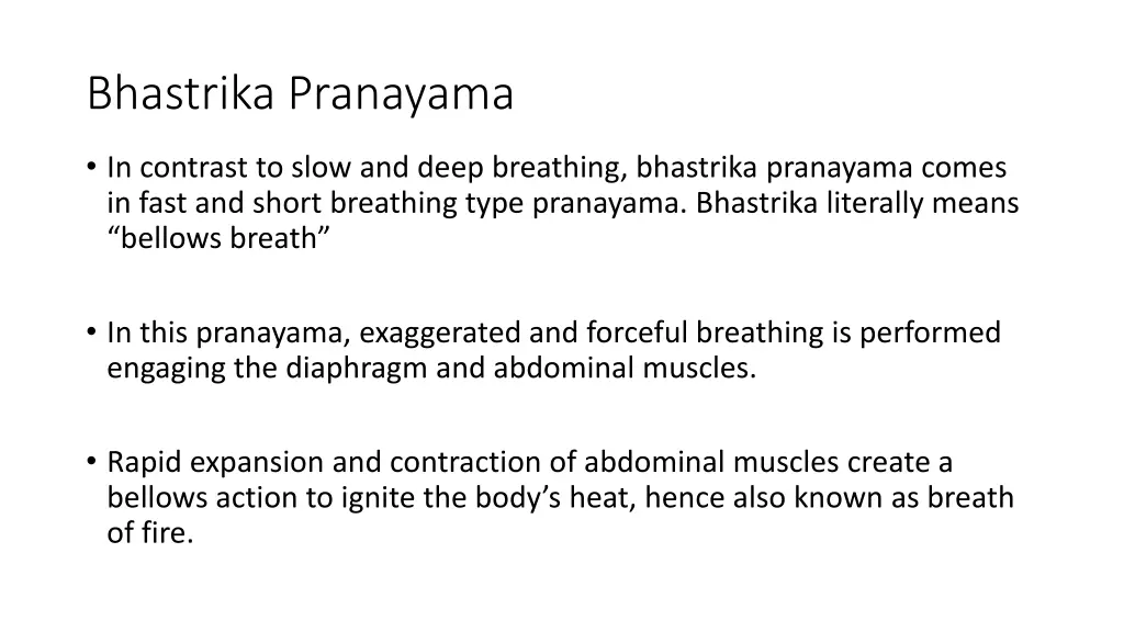 bhastrika pranayama