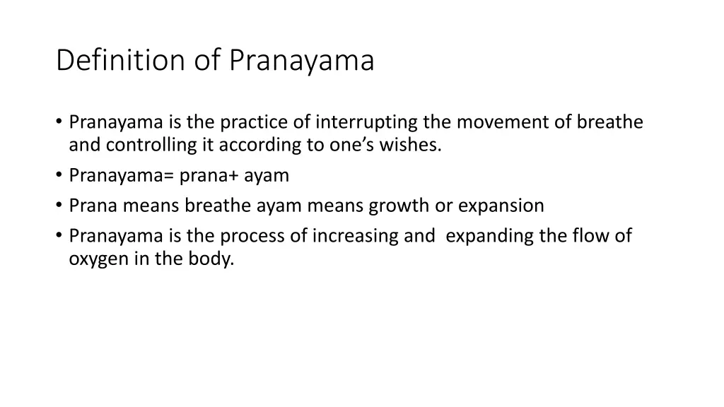 definition of pranayama