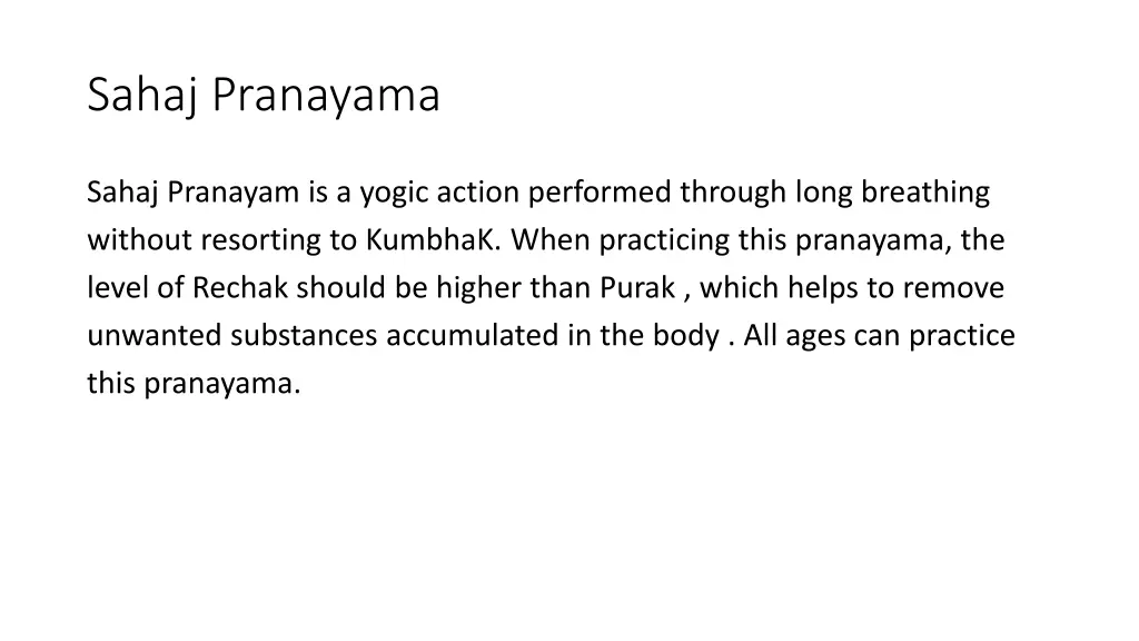 sahaj pranayama