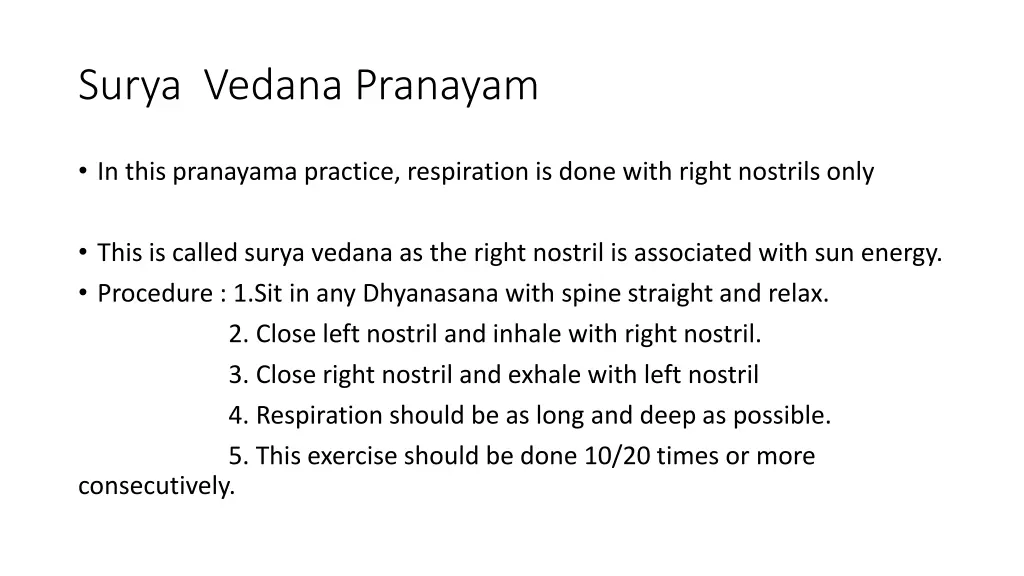 surya vedana pranayam