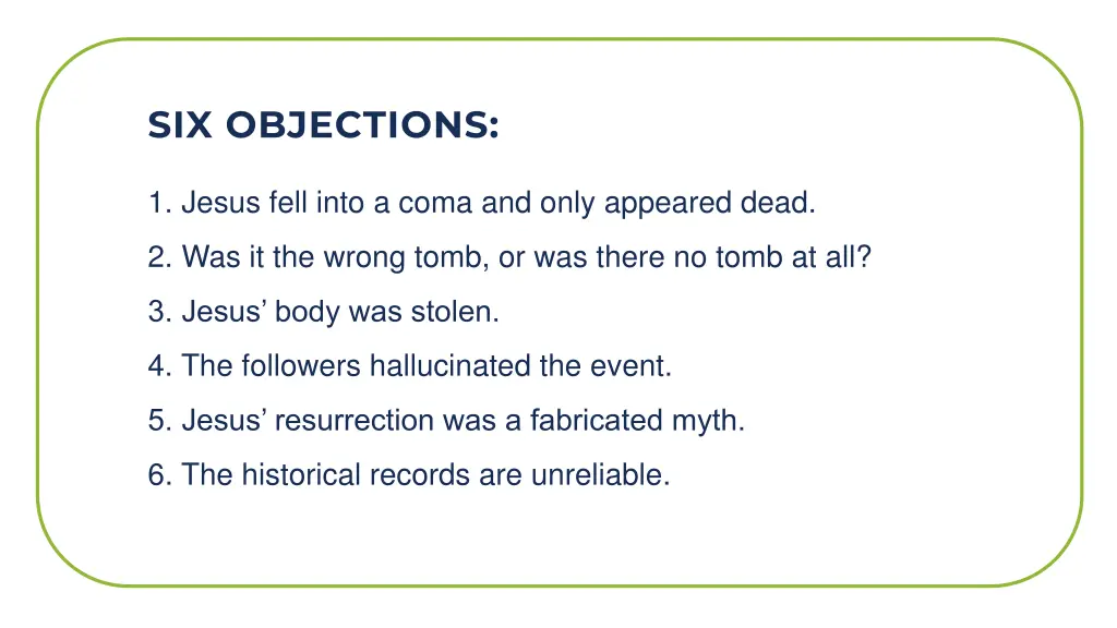 six objections