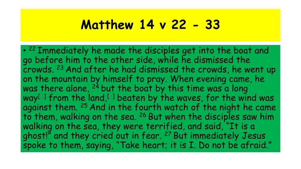matthew 14 v 22 33