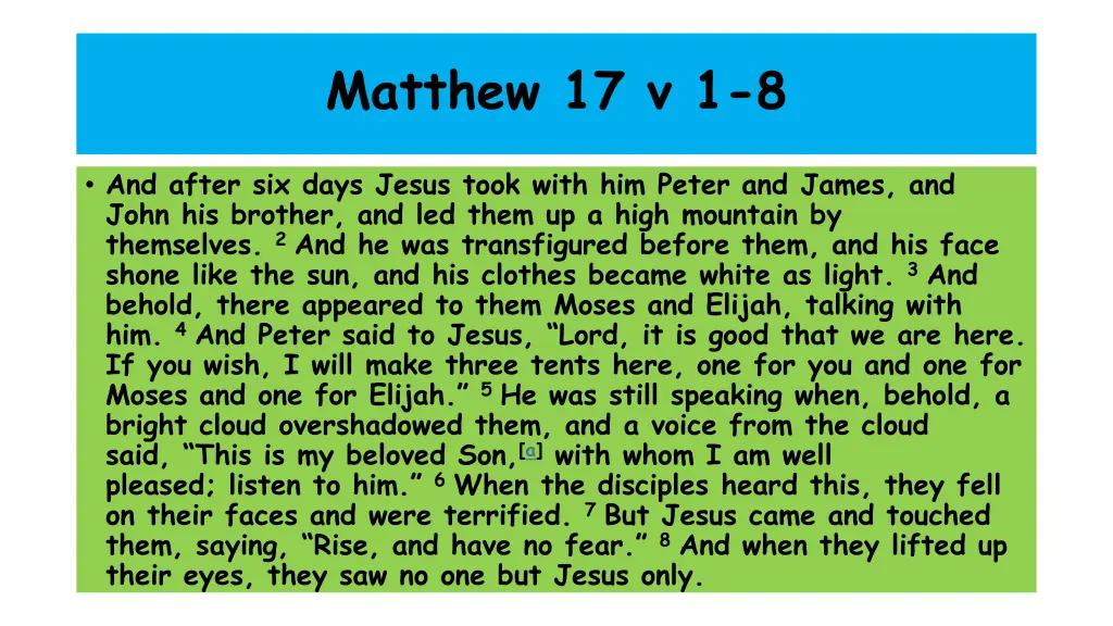 matthew 17 v 1 8