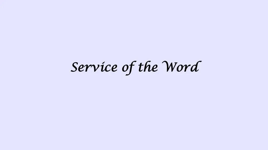 service of the word service of the word