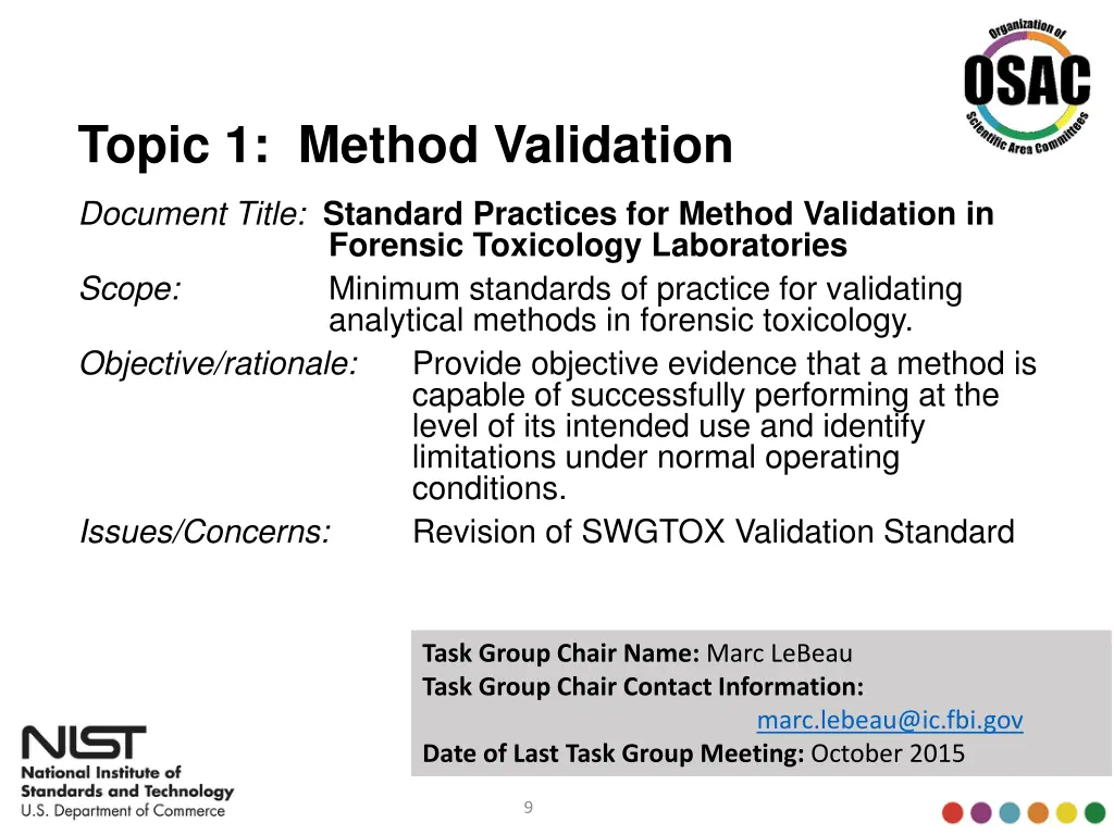 topic 1 method validation