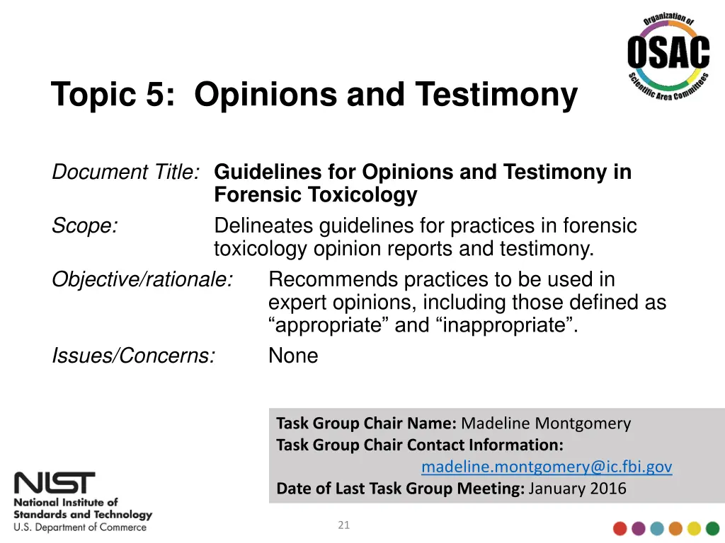 topic 5 opinions and testimony