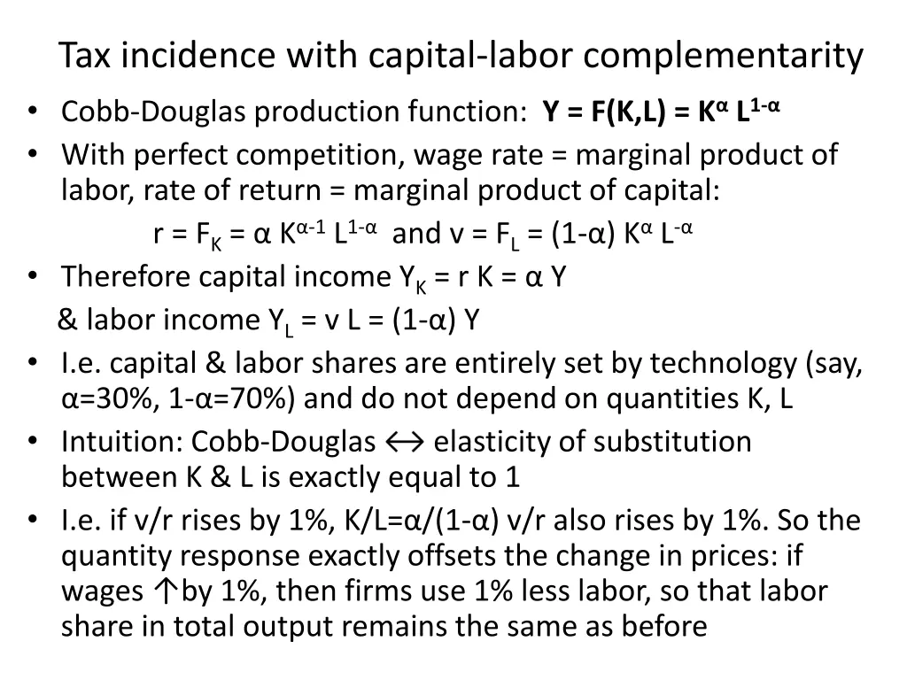tax incidence with capital labor complementarity