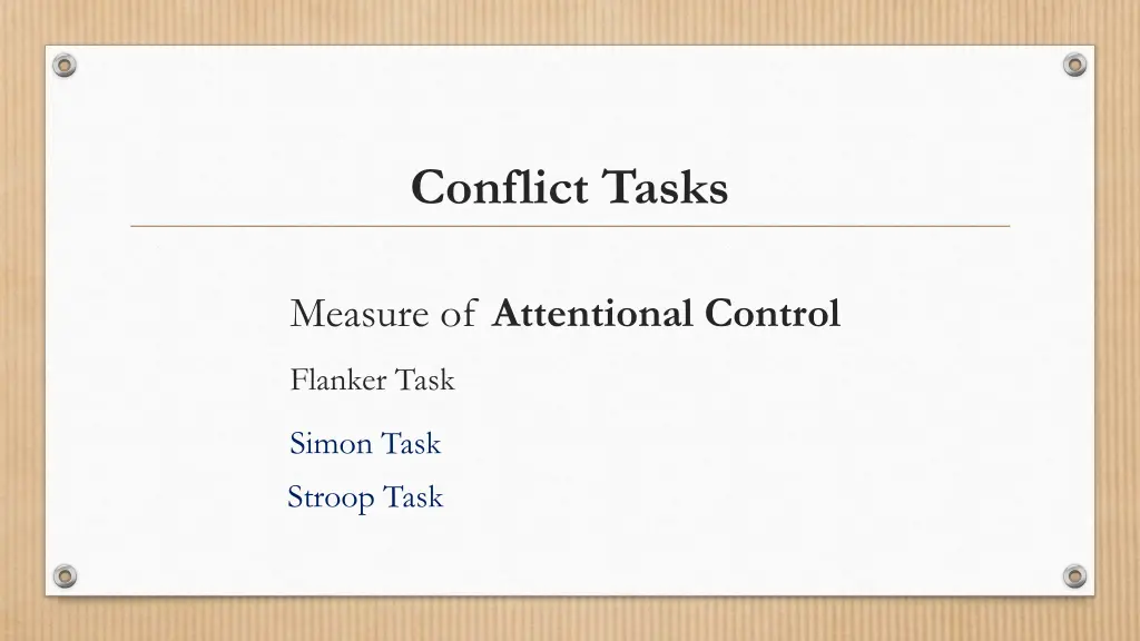 conflict tasks