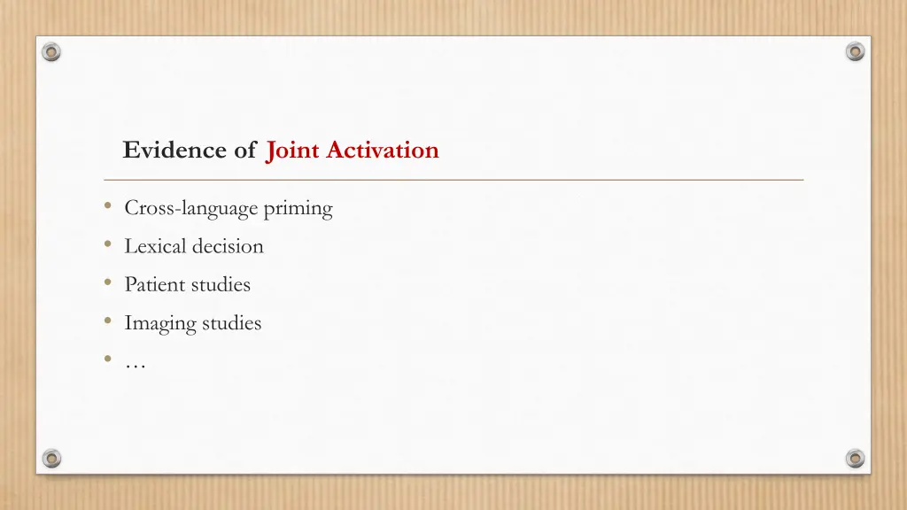 evidence of joint activation